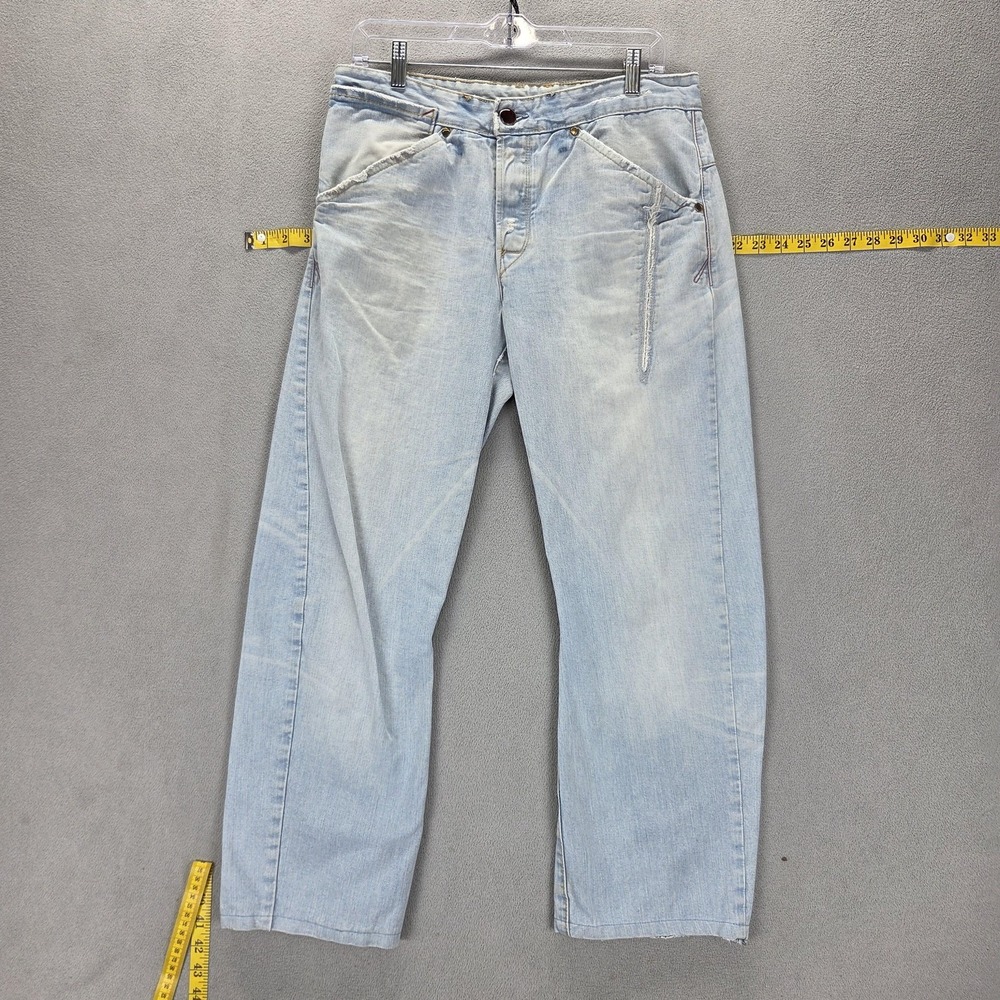 Vintage Levis Engineered Jeans Womens Blue Twisted Altered Hem Fits 31x27